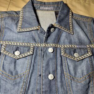 Liz Claiborne Whipstitch Denim Jacket 2000's Size M Women's Medium Wash
